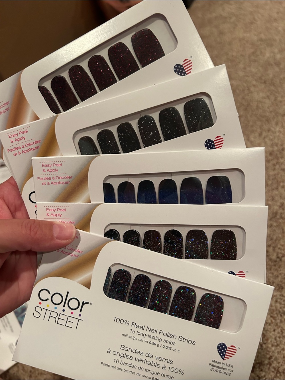 Color Street Glitter Black Nail Polish Strips - 5 Pack